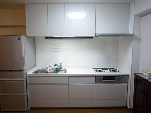 システムキッチン　リフォーム　ホワイト　2.4ｍ幅　札幌市　南区
