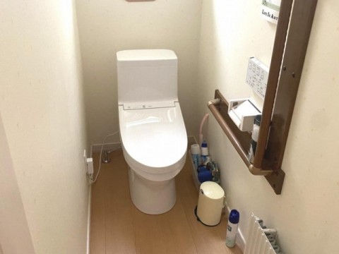 リフォーム　札幌市　豊平区　トイレ　TOTO　ZJ1　一体型　手洗い無し　クッションフロア貼